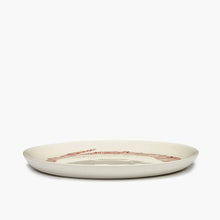 Ladda upp bild till gallerivisning, Tallrik - White Swirl-stripes Red 2-pack