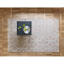 Ladda upp bild till gallerivisning, Handvävda mattan Star i Natural Rye/White /Black Indigo