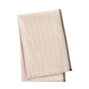SOFT plais in creme with white check lines 