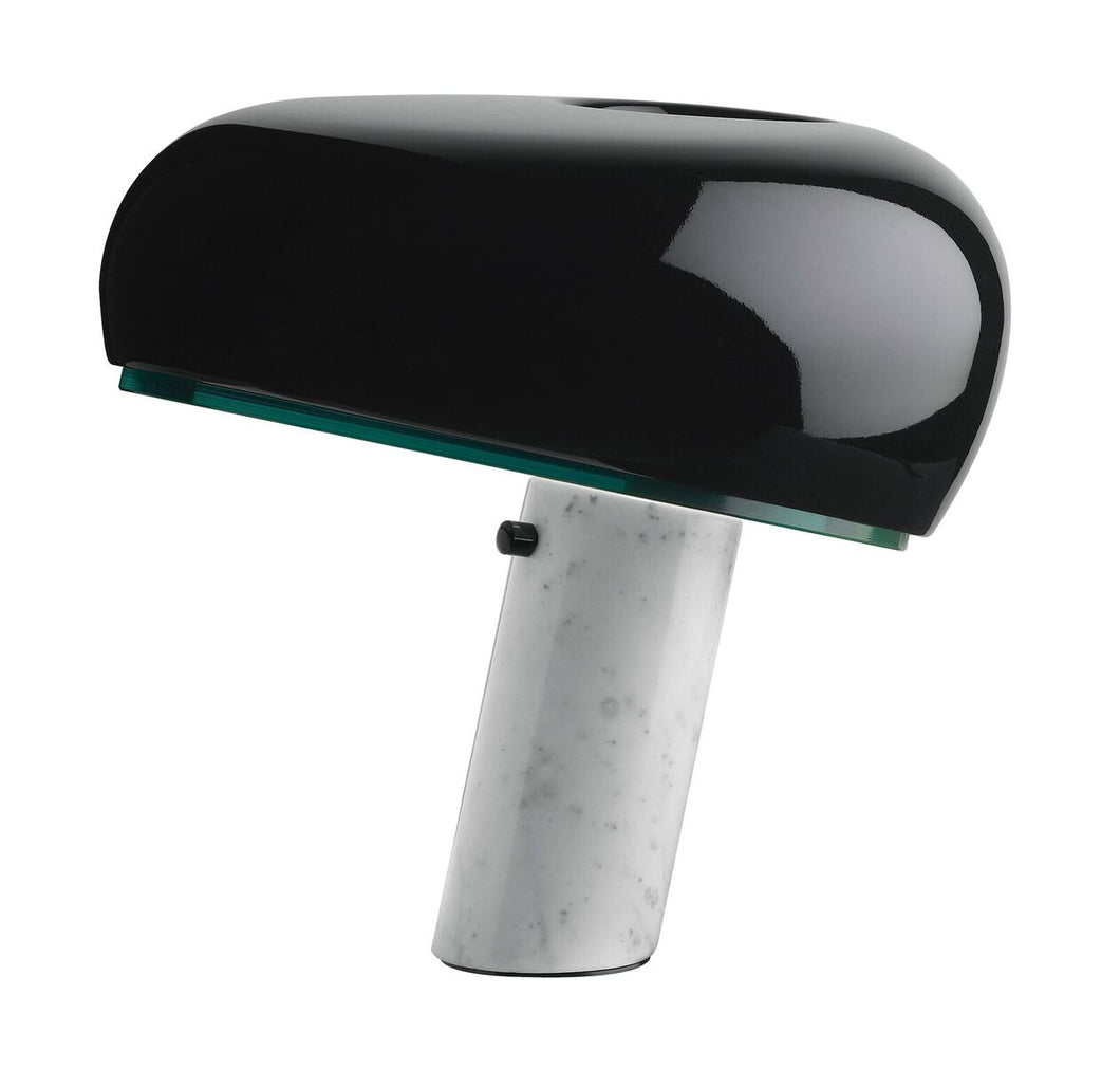 Snoopy bordslampa i svart skärm med marmorfot